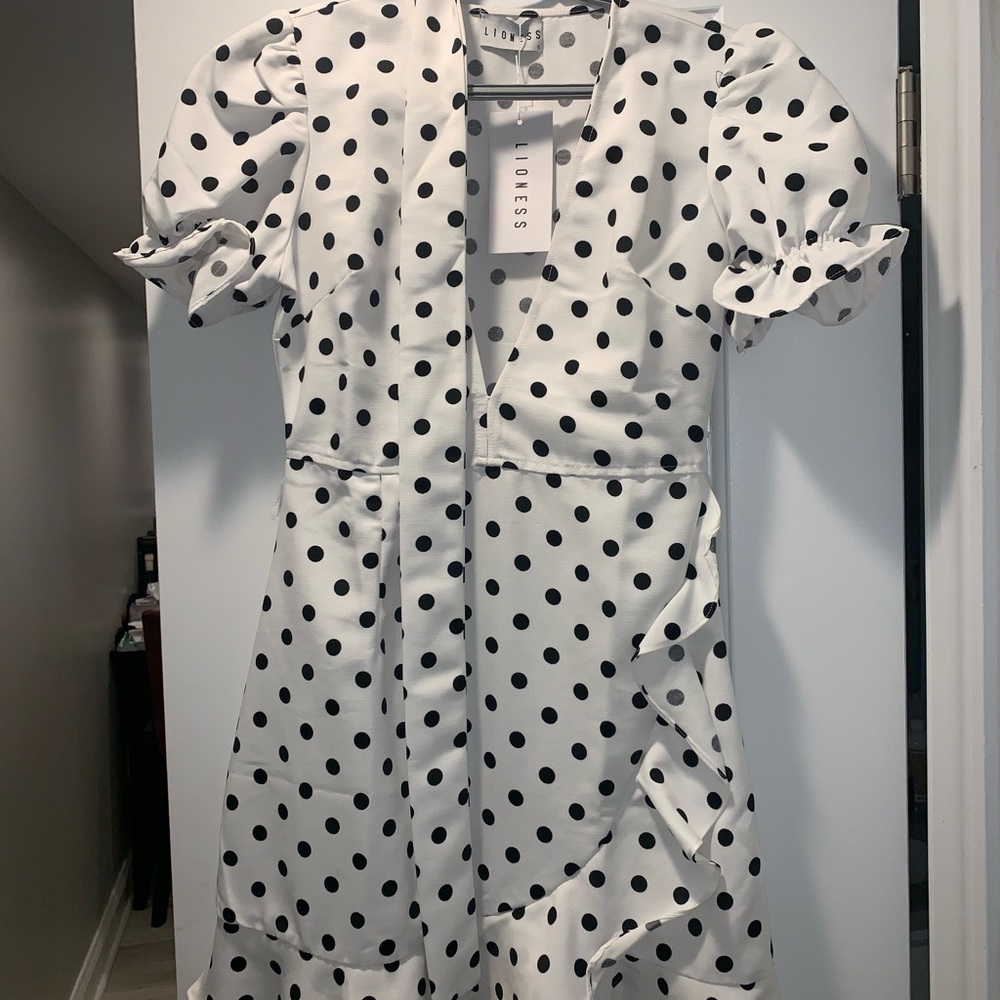 Polka Dot Lioness Mini Dress - Picture 2 of 4